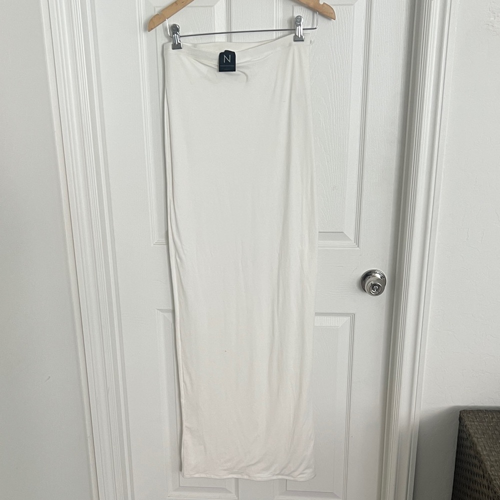 Naked Wardrobe  Cream Maxi Skirt
